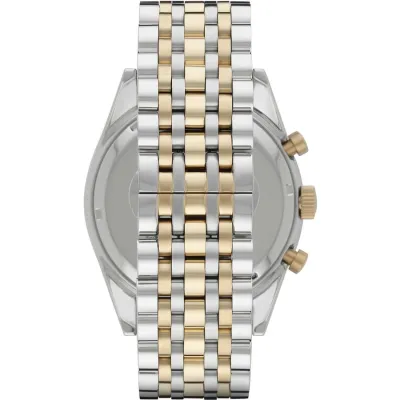Emporio Armani Tazio Blue Dial Two Tone Men's Watch